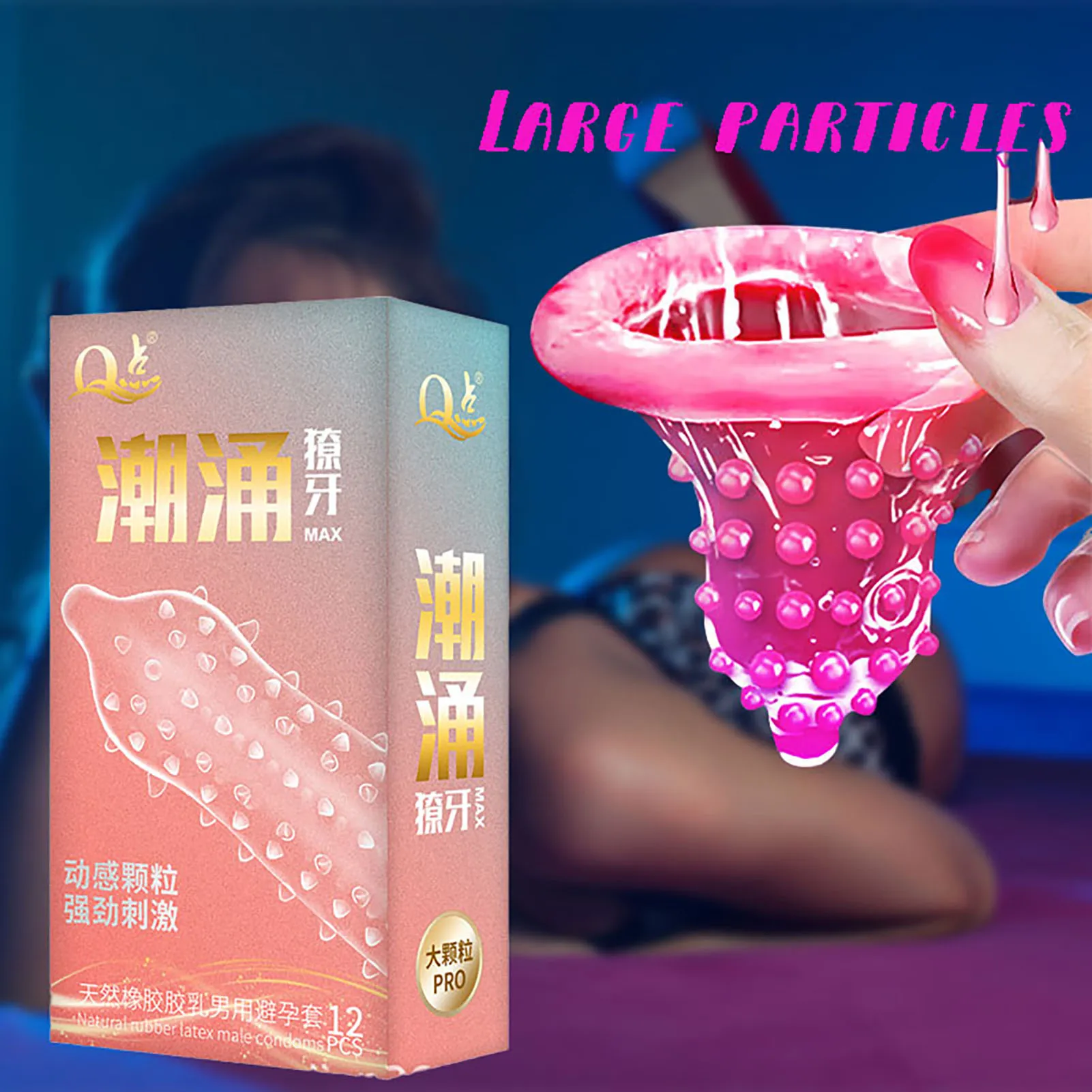 kf-Sbdee43bcbe4b4970bec4e6199c394818E 12PCS Big Dots Condoms for Men Delay Ejaculation G Spot Dotted Ribbed Penis Sleeve Natural Latex Condom Sex Toys Preservatif - Image 1