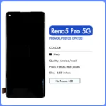 6.55" AMOLED/TFT For Oppo Reno5 Pro LCD Display Screen Touch Panel Digitizer For Reno 5 Pro 5G PDSM00 PDST00 CPH2201 Display - Image 3