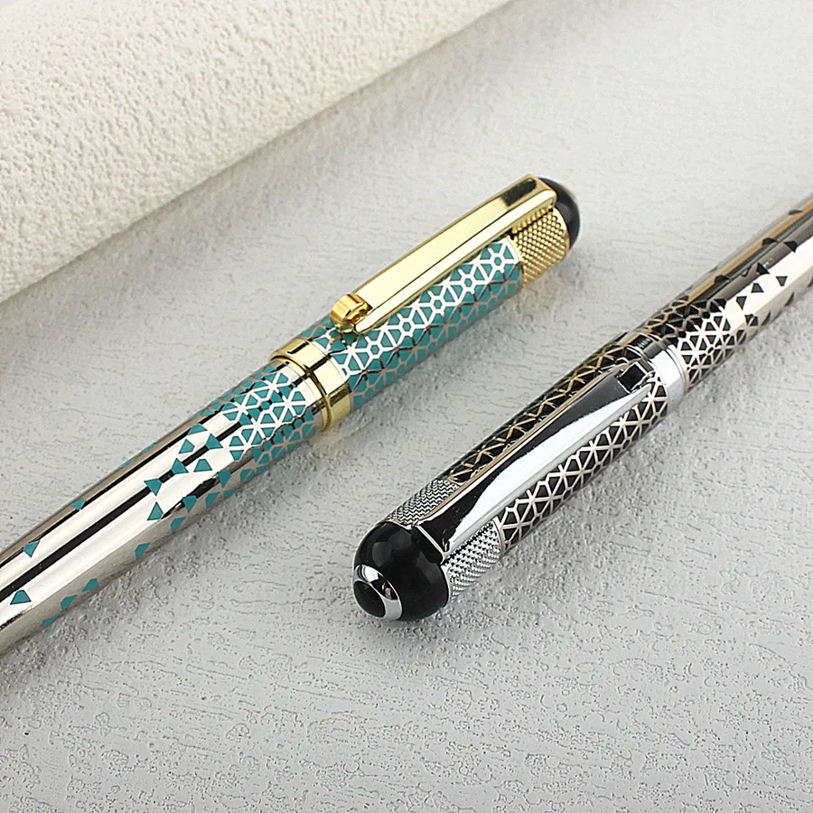 kf-Sc4108c6b192c45fb941fd91ab56ffc13D Luxury Mesh Carving Metal Ballpoint Pens School Business Office Signature Roller Pen Writing Student Stationery Supplies - Image 4