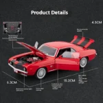 Diecast 1:32 Scale Camaros SS alloy sports car model with sound and light Pullback metal toy car gift children boy miniature - Image 2