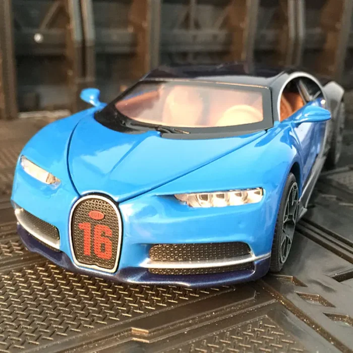 1:32 Bugatti Chiron alloy car model has simulated sound and lighting functions, rich details, fine workmanship, and good quality - Image 4