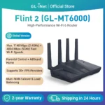 GL.iNet Flint 2 (GL-MT6000) home and office router, 8-Stream Wi-Fi 6 technology,OpenWrt,2.5G Ethernet ports,Parental control