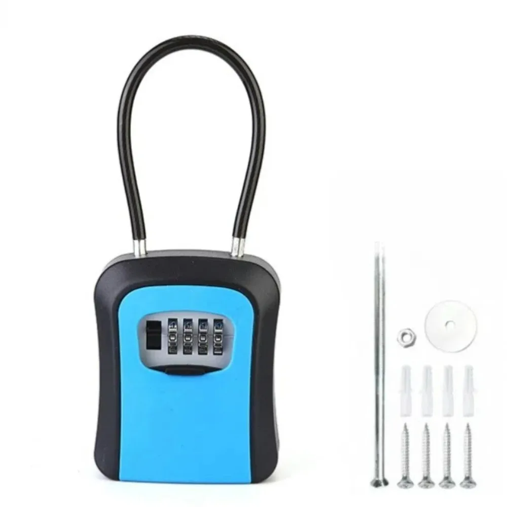 kf-Scc62d97ee9584d22b11762f834a12d4cs Durable Steel Wire Key Storage Case 4 Digit Code Hanging Design Password Key Box Waterproof Key Organizer Box for Home Security - Image 1