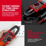 HT206 Digital Clamp Meter AC DC Current NCV Multimeter Pinza Amperimetrica True RMS Capacitance Ohm Hz Temperature Voltage Test - Image 6