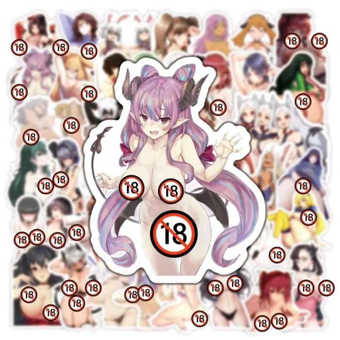 50Pcs Customized Cartoon Sexy Stickers Attractive Posture, Indescribable Decorative Patterns, Very Powerful Hidden Resources - Image 3