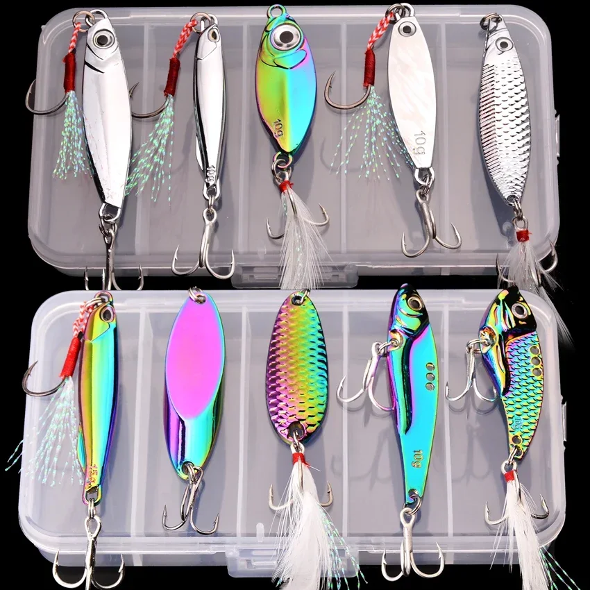 kf-Sd1cb383056f54952858158a9b1432199O 5pcs/lot Wobbler lures 3g/10g/15g Metal Vib Fishing Lure set Sinking Hard Metal VIB Sea Fishing Lures Artificial Pesca Bait - Image 1