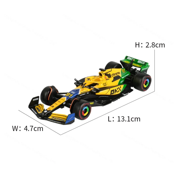 Bburago 1:43 2024 Mclaren MCL38 Miami Monaco F1 Formula Car Die Cast Vehicles Collectible Model Racing Toys - Image 4