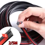 2/5M Car Rubber Seal Strip for Fender Flare Arch Small Slanted T-Type Seal Edge Gap Strips Waterproof Soundproof Protection - Image 2