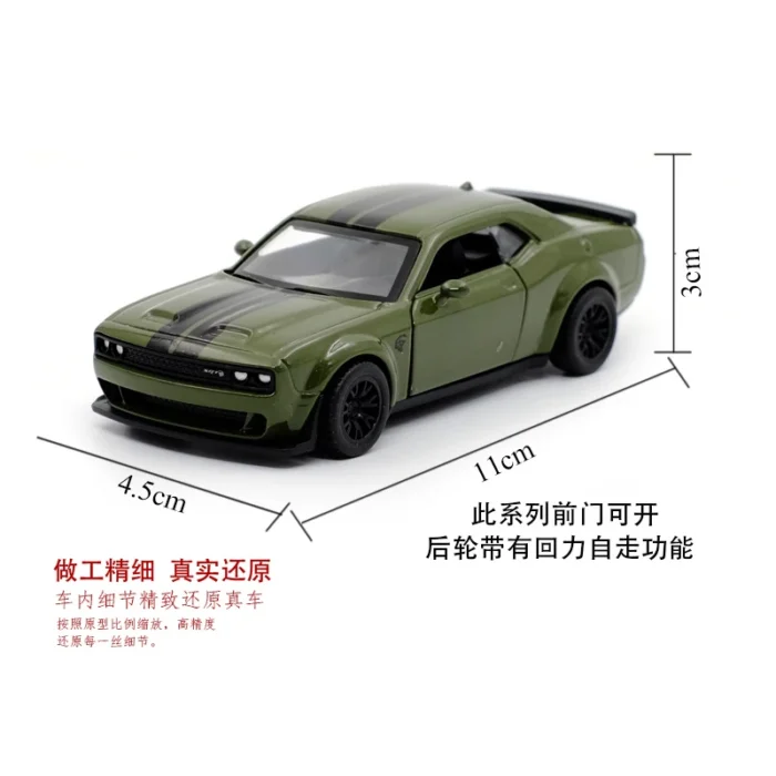 Caipo 2022 Dodge Challenger 1/44 Alloy Diecast Car Model Toy With Pull Back /For Children Gifts /Educational Toy Collection - Image 3