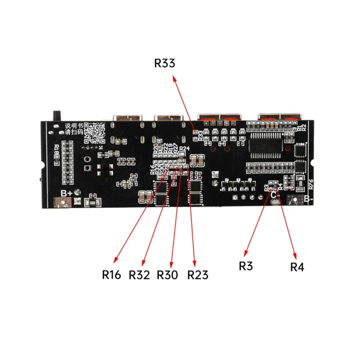 QC3.0 PD2.0 LED 4 Port USB 3S 4S 5S 65W 100W Micro/Type-C USB Mobile Power Bank 18650 Charging Module Circuit Protection - Image 6