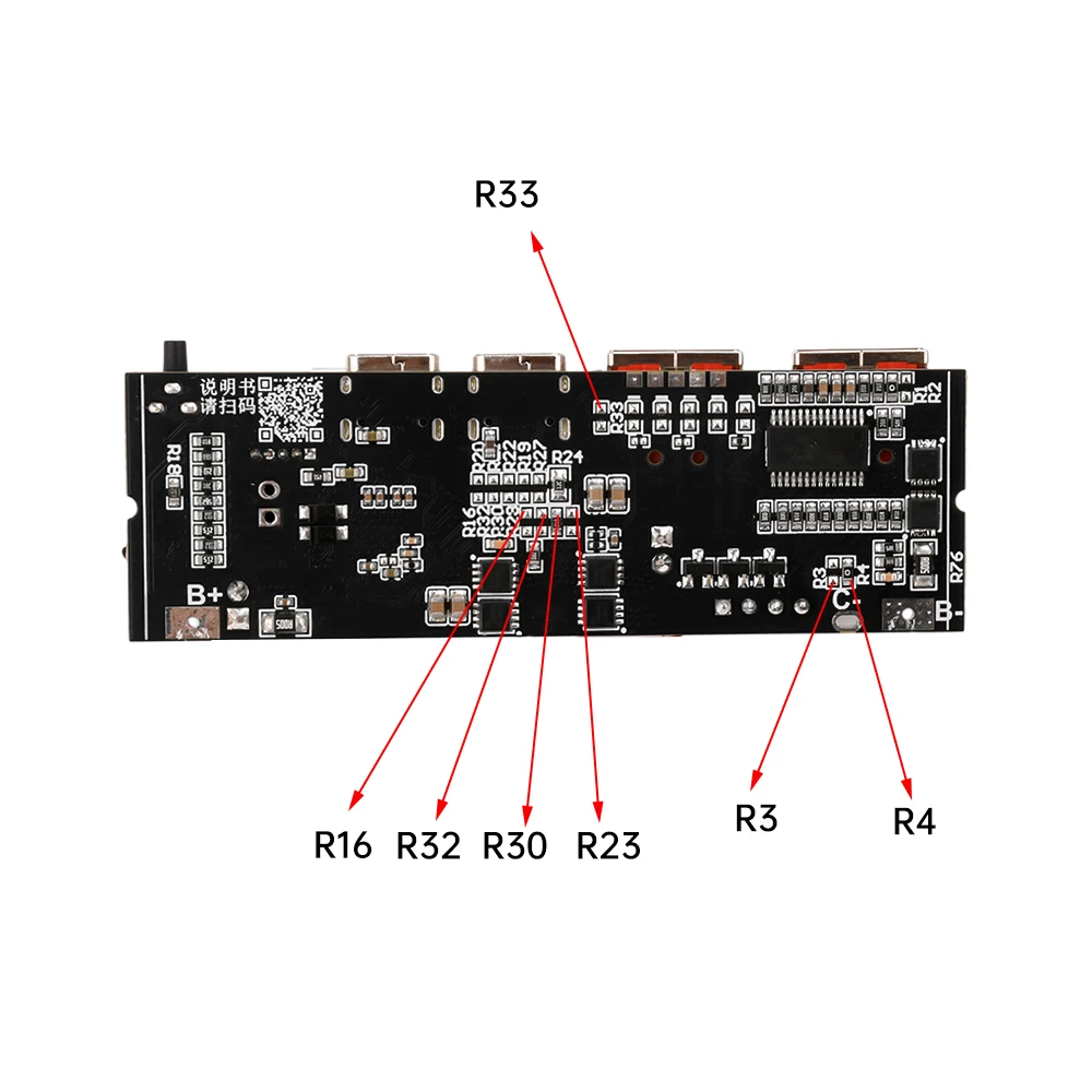 kf-Se14c4d8002434eca8133cc3953185d70Y QC3.0 PD2.0 LED 4 Port USB 3S 4S 5S 65W 100W Micro/Type-C USB Mobile Power Bank 18650 Charging Module Circuit Protection - Image 6