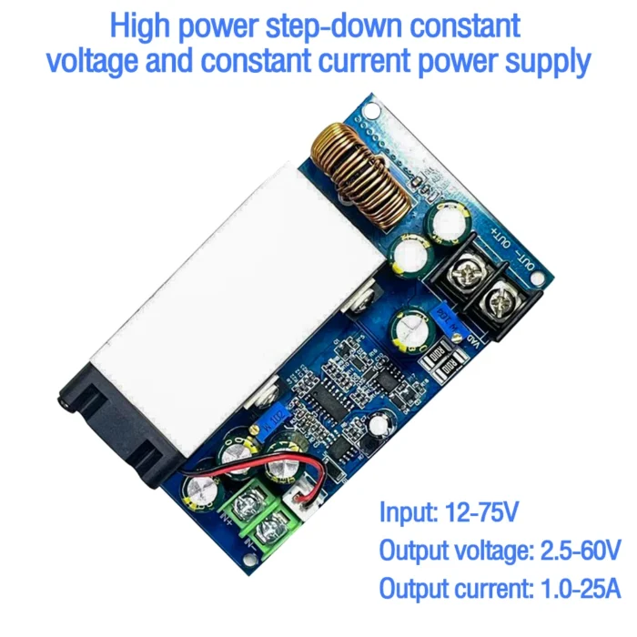 600W High Power DC-DC 1-25A Adjustable Buck Converter Power Supply Module 12V-75V to 5V 19V 21V 24V 48V Step Down Module - Image 2