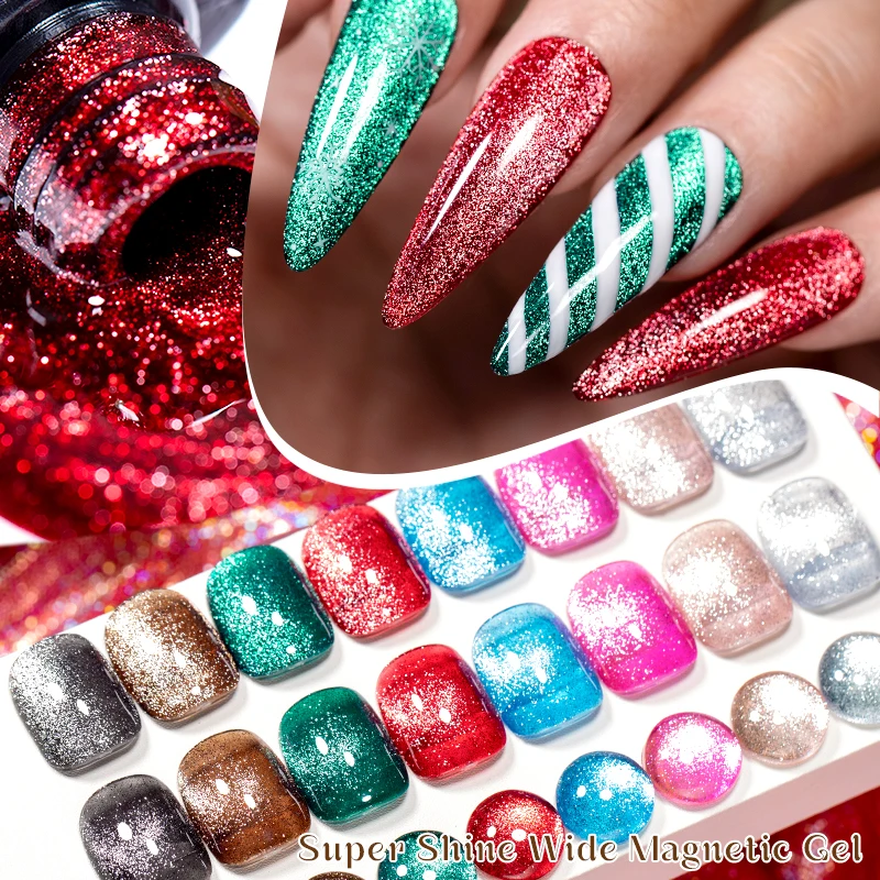 kf-Secdba8c166af4aefbab6fb1a7d5f2cabY MTSSII 7ml Super Shine Wide Cat Magnetic Gel Nail Polish Christmas Red Green Semi Permanent UV Gel Soak Off Nail Art Varnish - Image 4