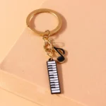 Aihua Alloy Metal Enamel Musical Instrument Piano Music Note Keychains For Women Girls DIY Handbag Pendant Music Keyrings - Image 4