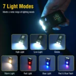 Mini Flashlight Super Bright Outdoor Portable LED Tail Magnet Torch Lamp Camping Hiking Fishing Work Light EDC Emergency Lantern - Image 3
