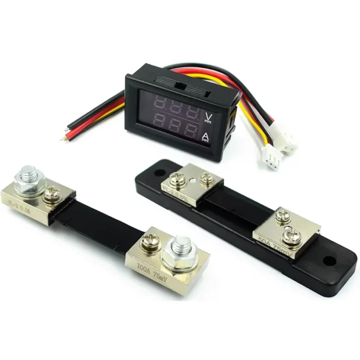 DC0-100V1A 10A 50A 100A LED DC dual display digital ammeter and voltmeter digital meter head - Image 1