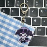 Cartoon Kuromi Melody, niche dark style acrylic keychain, cute girl's heart, Sanrio couple pendant, accessory, small gift - Image 4