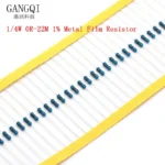 100PCS 1/4W 0R-22M 1% Metal Film Resistor 0.25W 0 2.2 10 100 120 150 220 270 330 470 1K 2.2K 4.7K 10K 100K 470K 1M 10M 20M ohms - Image 4