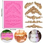 Baroque Style Curlicues Scroll Lace Fondant Silicone Mold Cake Border Decoration Cupcake Top Decoration Mold - Image 3