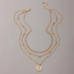Vintage Multilevel Collar Necklace For Women Female Gold Plated Thin Chain Earth Star Rose Moon Heart Pendant Jewelry Gift - Image 2