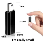 USB C to Mini USB Adapter 2-Pack, Type-C Female to Mini USB Male Converter for GoPro Hero 3+, MP3, Dash Cam, Camera, Black - Image 3