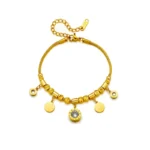 DIEYURO 316L Stainless Steel Gold Color Roman Number Zircon Bracelet For Women Fashion Girls Charm Bracelets Party Jewelry Gifts - Image 5