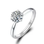 new exquisite never-fading luxurious classic single stone ring 50 Points/1 Carat/2 Carat Zirconia Open Ring Women's Jewelr - Image 6