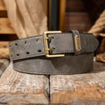 Double-row hole pin buckle letter ring, retro and aged PU leather unisex belt - Image 6