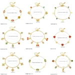 DIEYURO 316L Stainles Steel Color Crystal Water Droplet Flower Heart Butterfly Bracelet Lady New Fashion Wrist Chain Jewelry - Image 2