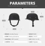 Motorcycle Half Helmet German Leather Vintage Helmet Casco Moto Motorcycle Open Face Helmet Biker Pilot DOT Certification S-XXL - Image 3