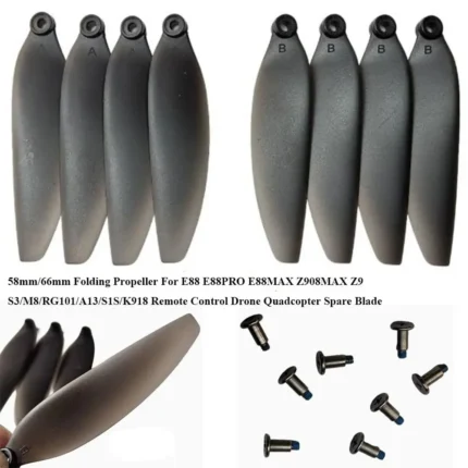 58/66mm Folding Propeller For E88 E88PRO E88MAX Z908MAX Z9 S3/M8/RG101/A13/S1S/K918 Remote Control Drone Quadcopter Spare Blade