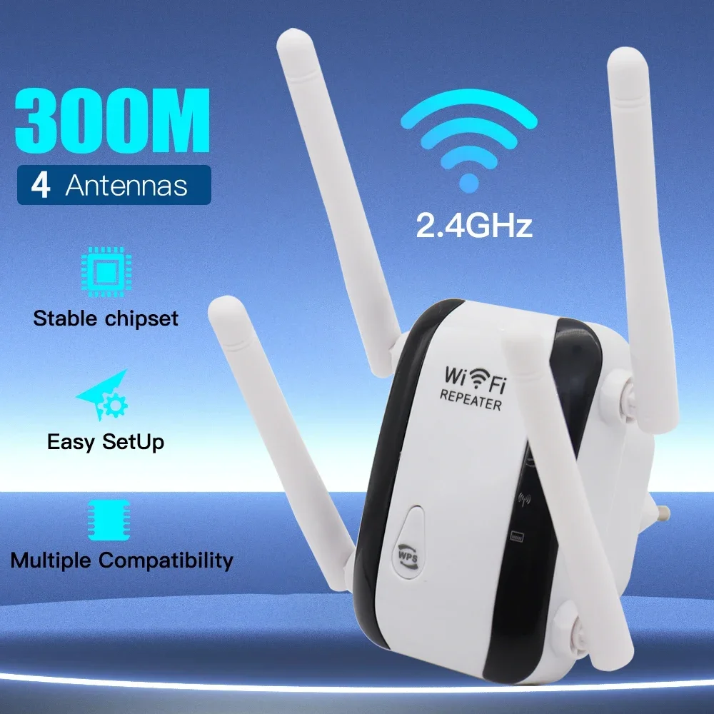 kf-S16928280c32543d79969a4af7b3fa11ce 300Mbps Wireless Router Wifi Repeater with antenna WiFi Signal Amplifier Wi Fi Booster 2.4G Wi Fi Repeater Access Point - Image 1