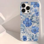 For Xiaomi Redmi Note 14 13 12 Pro Plus 5G 12S 11S 11 10 S Fashionable Blue Floral Pattern Phone Cover for Redmi 14C 13C 4G Case