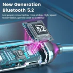 K58pro Wireless Earphones Bluetooth 5.3 Neckband Headphones Gaming LED Display HIFI Headset Sports TWS Earbuds With Mic TF Card - Image 8