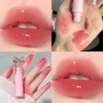 Cute Bow Water Mirror Lip Glaze Peach Pink Lipstick Liquid Moisturizing Non-stick Lip Gloss Makeup Sexy Red Lip Tint Cosmetics - Image 2