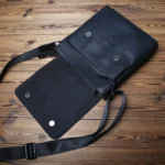 NZPJ Leather Men's Shoulder Bag Natural Cowhide Vertical Crossbody Bag Casual Large Capacity Flip Zipper Bag For 10 Inch iPad - Image 5