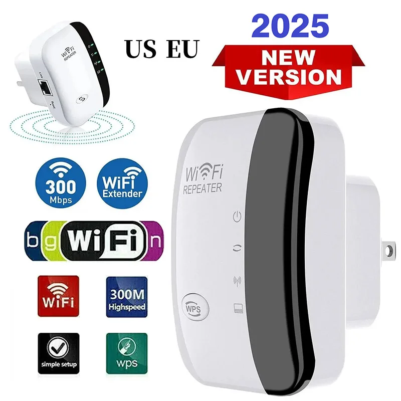 kf-S2da42d64285945f2adeaa2743ce99eacP Wireless Repeater WiFi Signal Amplifier EU US Home Router 300M Wall Penetration Long Distance Compatible with Multiple Devices - Image 1