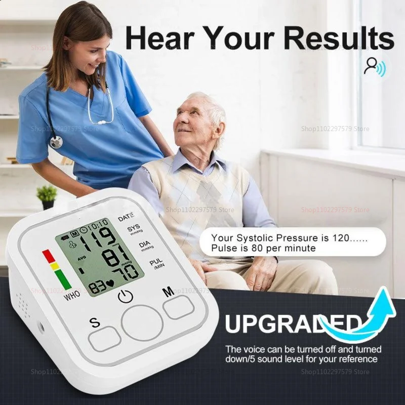 kf-S2dd848ef51e5467cbe759456b453d8bbV Portable Digital Upper Arm Blood Pressure Monitor Measurement Tool Blood Pressure Monitor Meter Tonometer Sphygmomanometer Sets - Image 1