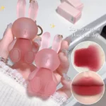 Cute Rabbit Keychain Lip Mud Matte Velvet Mousse Grey Pink Lip Rouge Lipstick Waterproof Non-Stick Cup Lip Gloss Korean Cosmetic - Image 2