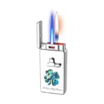 Creative Color Shell Inlaid Smart Voice-activated Lighter, High-end Electronic Ignition, Dual Flame, Inflatable Lighter - Image 3
