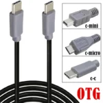 USB Type C 3.1 Male To Mini micro USB 5 Pin B Male Plug Converter OTG Adapter Lead Data Cable for Mobile 25cm 50cm 1m