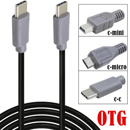 USB Type C 3.1 Male To Mini micro USB 5 Pin B Male Plug Converter OTG Adapter Lead Data Cable for Mobile 25cm 50cm 1m