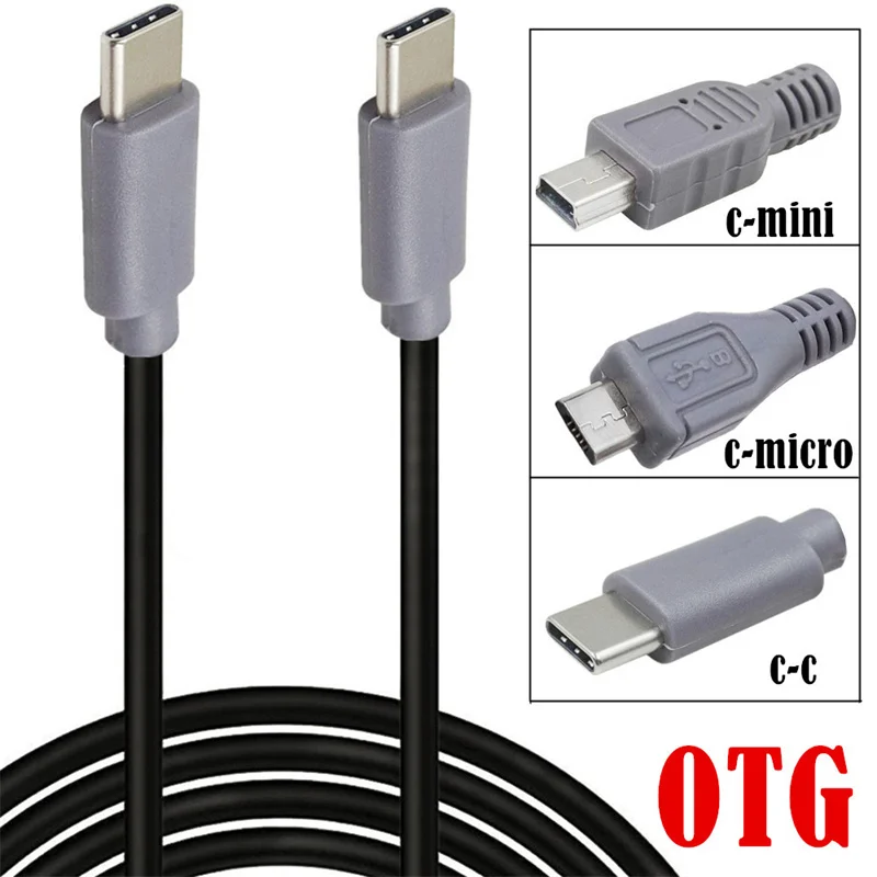 kf-S3381d794cafa4980aae7ee77927e727fL USB Type C 3.1 Male To Mini micro USB 5 Pin B Male Plug Converter OTG Adapter Lead Data Cable for Mobile 25cm 50cm 1m - Image 1