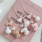 Cartoon Animal Mobile Phone Straps Camera Keychain Lanyard Short Women Anti-Lost Decoration Pendant For iPhone Case Girls Gift