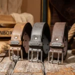 Double-row hole pin buckle letter ring, retro and aged PU leather unisex belt