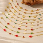 DIEYURO 316L Stainles Steel Color Crystal Water Droplet Flower Heart Butterfly Bracelet Lady New Fashion Wrist Chain Jewelry - Image 5