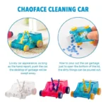 Mini Car Table Dust Cleaning Trolley Desktop Eraser Pencil Shavings Rubber Sweeper Garbage Truck Hand Push Glide Car Kids Toys - Image 4