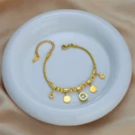 DIEYURO 316L Stainless Steel Gold Color Roman Number Zircon Bracelet For Women Fashion Girls Charm Bracelets Party Jewelry Gifts - Image 3