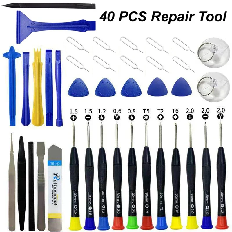 kf-S5184dba8bd10485e834e0ccbb8902ed8F 40 in 1 Mobile Phone Repair Tools Disassemble Repair Set for iPhone Screwdriver Combination Skid Multi Function Disassembly Kit - Image 1
