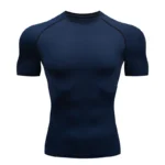 Men Running Compression T-shirt Short Sleeve Sport Tees Gym Fitness Sweatshirt Male Jogging Tracksuit Homme Athletic Shirt Tops - Image 3